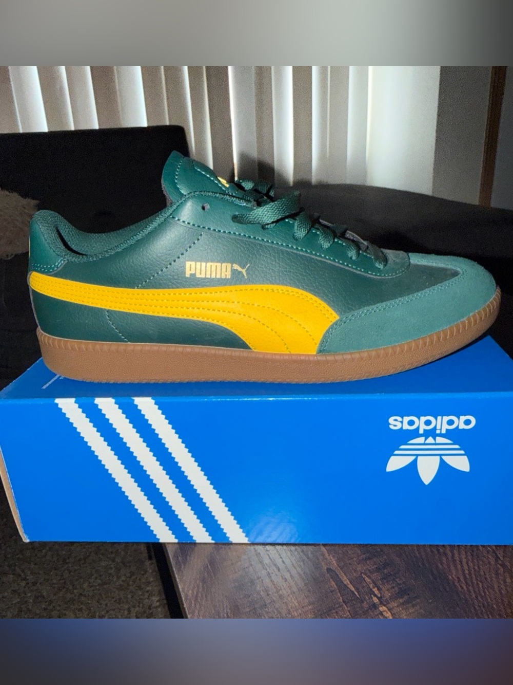 Puma Men’s Teal & Yellow Low-Profile Sneaker
